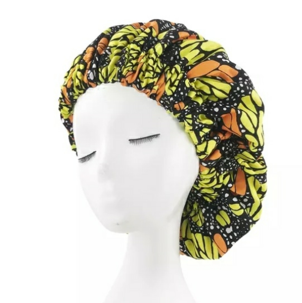 African print Satin Lined  Bonnet